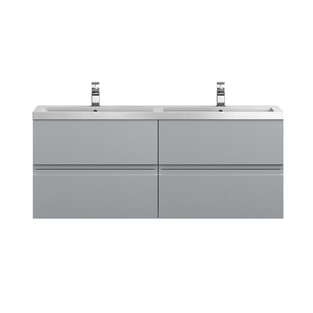 Hudson Reed Urban Wall Hung Four Drawer 1200mm Vanity & Double Polymarble Basin (1 size, 5 colours) - Brand New Bathrooms
