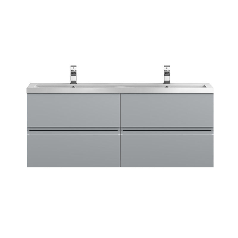 Hudson Reed Urban Wall Hung Four Drawer 1200mm Vanity & Double Polymarble Basin (1 size, 5 colours) - Brand New Bathrooms