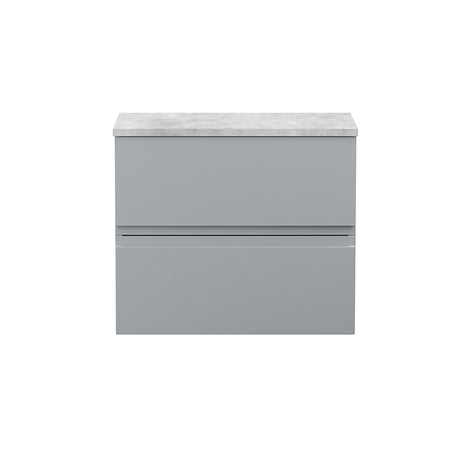Hudson Reed Urban Wall Hung Double Drawer 600mm Vanity & Bellato Grey Laminate Worktop (1 size, 5 colours) - Brand New Bathrooms