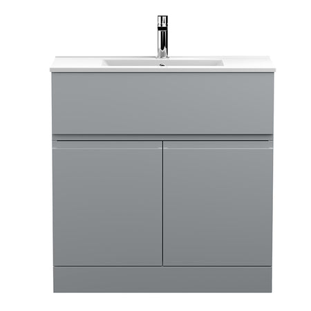 Hudson Reed Urban Floor Standing Double Door Single Drawer 800mm Vanity Unit with Mid-Edge Ceramic Basin (1 size, 5 colours) - Brand New Bathrooms