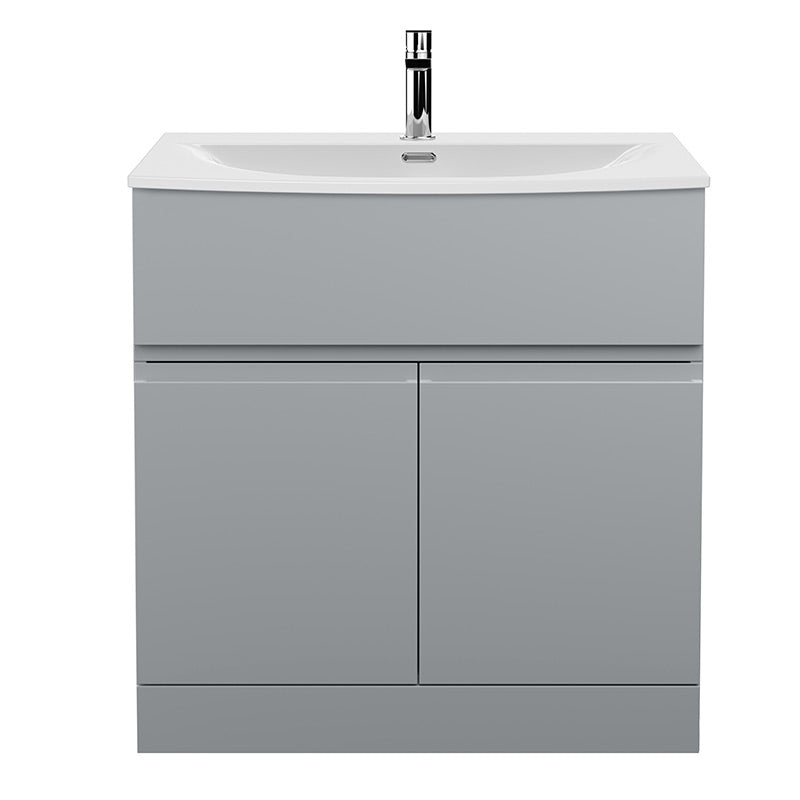 Hudson Reed Urban Floor Standing Double Door 800mm Vanity Unit with Curved Ceramic Basin (1 size, 5 colours) - Brand New Bathrooms