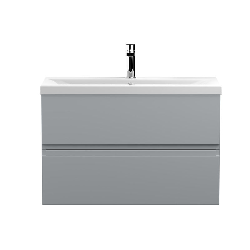 Hudson Reed Urban Wall Hung Double Drawer 800mm Vanity Unit with Mid-Edge Ceramic Basin (1 size, 5 colours) - Brand New Bathrooms