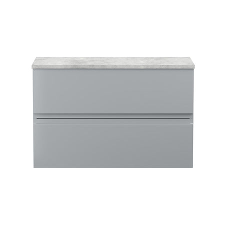 Hudson Reed Urban Wall Hung Double Drawer 800mm Vanity Unit with Bellato Grey Worktop (1 size, 5 colours) - Brand New Bathrooms