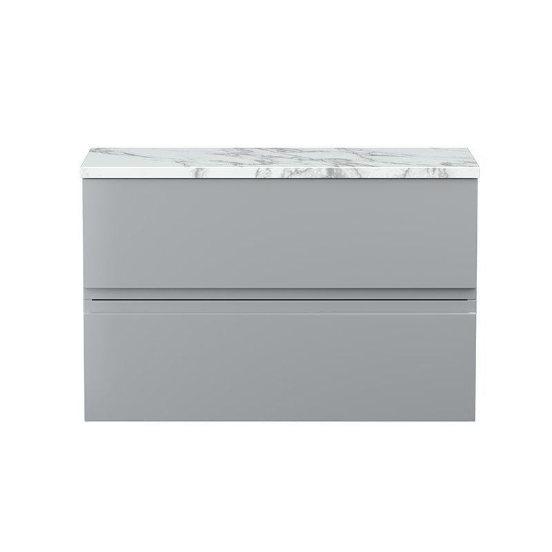 Hudson Reed Urban Wall Hung Double Drawer 800mm Unit & Laminate Worktop (1 size, 5 colours) - Brand New Bathrooms