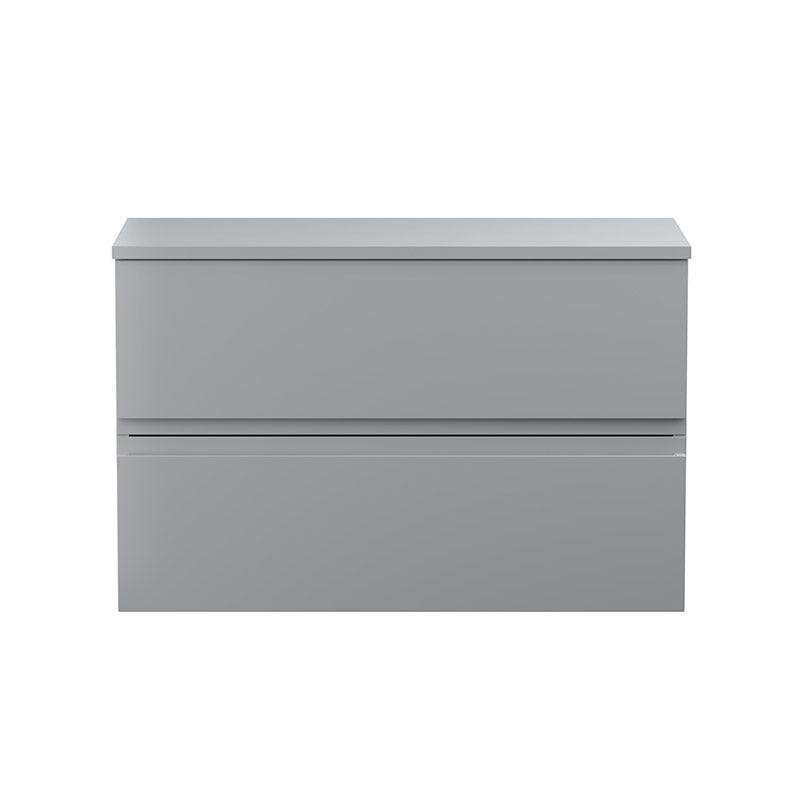 Hudson Reed Urban Wall Hung Double Drawer 800mm Vanity Unit with Matching Worktop (1 size, 5 colours) - Brand New Bathrooms