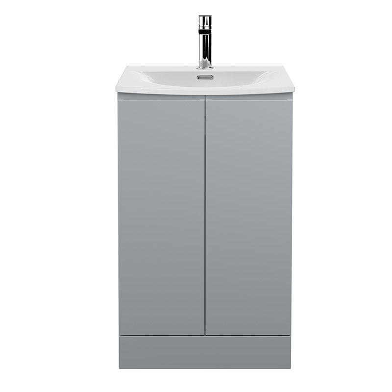 Hudson Reed Urban Floor Standing Double Door 500mm Vanity Unit & Curved Ceramic Basin (1 size, 5 colours) - Brand New Bathrooms