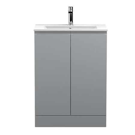 Hudson Reed Urban Floor Standing Double Door 600mm Vanity Unit & Minimalist Ceramic Basin (1 size, 5 colours) - Brand New Bathrooms