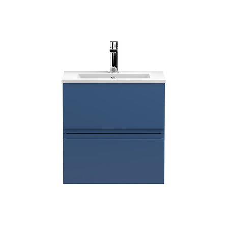 Hudson Reed Wall Hung Double Drawer 500mm Vanity Unit & Ceramic Minimalist Basin (1 size, 5 colours) - Brand New Bathrooms