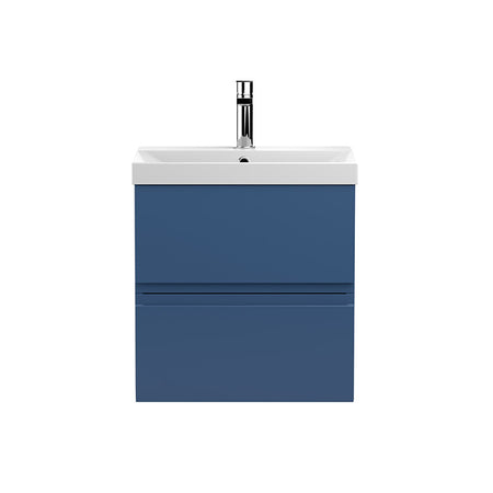 Hudson Reed Wall Hung Double Drawer 500mm Vanity Unit & Thin-Edge Ceramic Basin (1 size, 5 colours) - Brand New Bathrooms