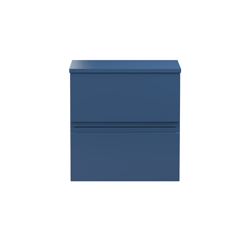 Hudson Reed Urban Wall Hung Double Drawer 500mm Vanity Unit with Matching Worktop (1 size, 4 colours) - Brand New Bathrooms