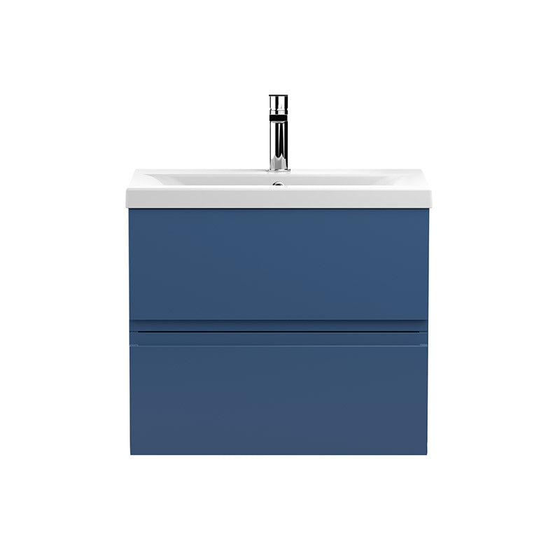 Hudson Reed Urban Wall Hung Double Drawer 600mm Vanity Unit with Mid-Edge Ceramic Basin (1 size, 5 colours) - Brand New Bathrooms