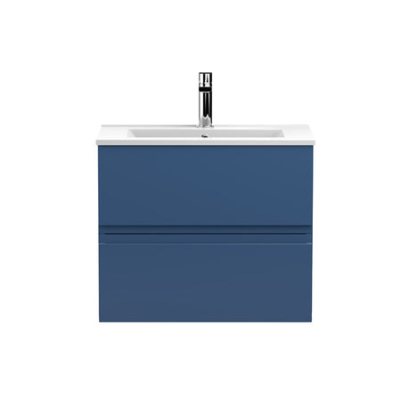 Hudson Reed Urban Wall Hung Double Drawer 600mm Vanity Unit & Minimalist Ceramic Basin (1 size, 5 colours) - Brand New Bathrooms