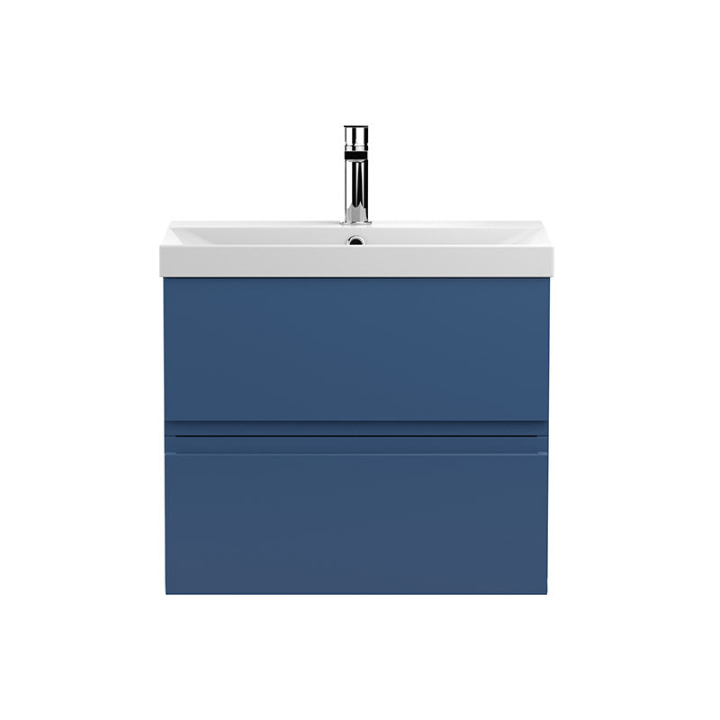 Hudson Reed Urban Wall Hung Double Drawer 600mm Vanity Unit & Thin-Edge Ceramic Basin (1 size, 5 colours) - Brand New Bathrooms