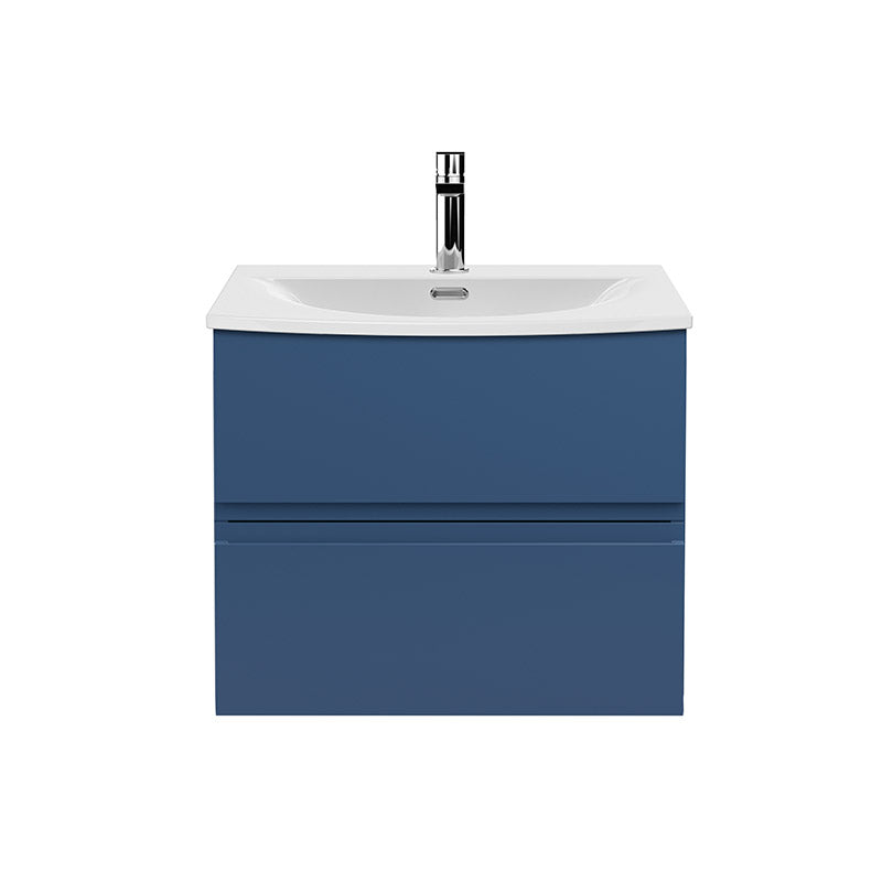 Hudson Reed Urban Wall Hung Double Drawer 600mm Vanity Unit & Curved Ceramic Basin (1 size, 5 colours) - Brand New Bathrooms