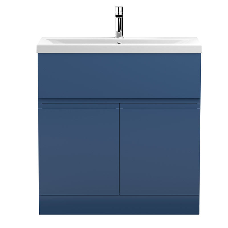 Hudson Reed Urban Floor Standing Double Door Single Drawer 800mm Vanity Unit with Ceramic Mid-Edge Basin (1 size, 5 colours) - Brand New Bathrooms