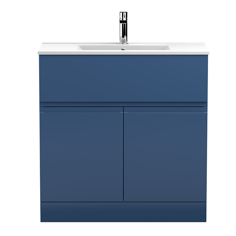 Hudson Reed Urban Floor Standing Double Door Single Drawer 800mm Vanity Unit with Mid-Edge Ceramic Basin (1 size, 5 colours) - Brand New Bathrooms