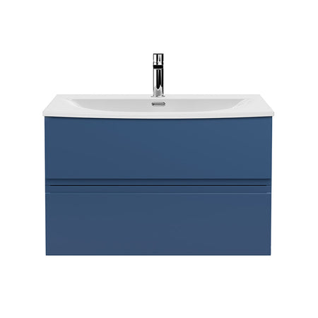 Hudson Reed Urban Wall Hung Double Drawer 800mm Vanity Unit with Curved Ceramic Basin (1 size, 5 colours) - Brand New Bathrooms