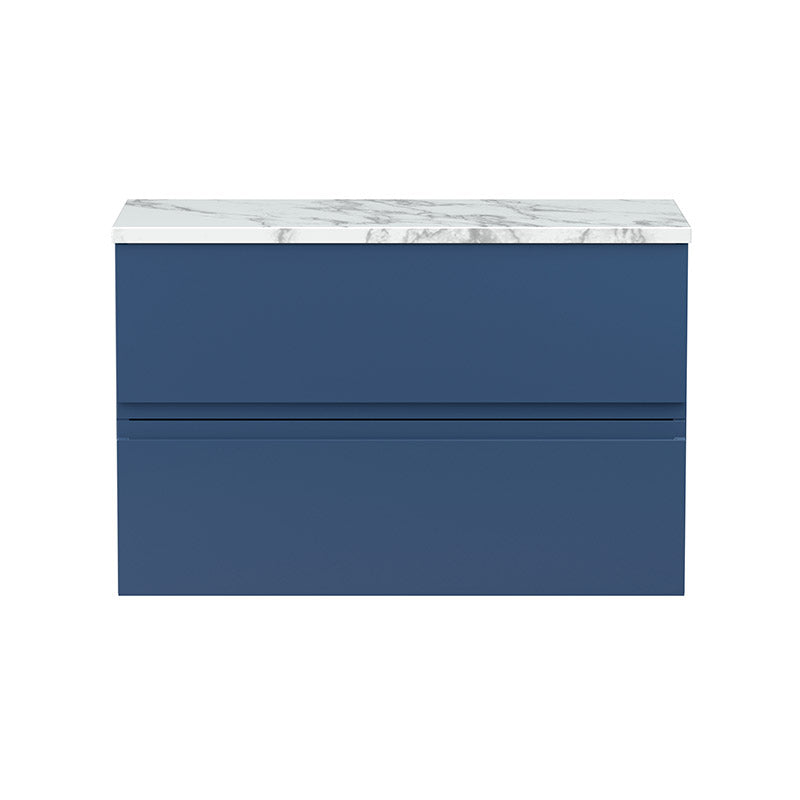 Hudson Reed Urban Wall Hung Double Drawer 800mm Unit & Laminate Worktop (1 size, 5 colours) - Brand New Bathrooms