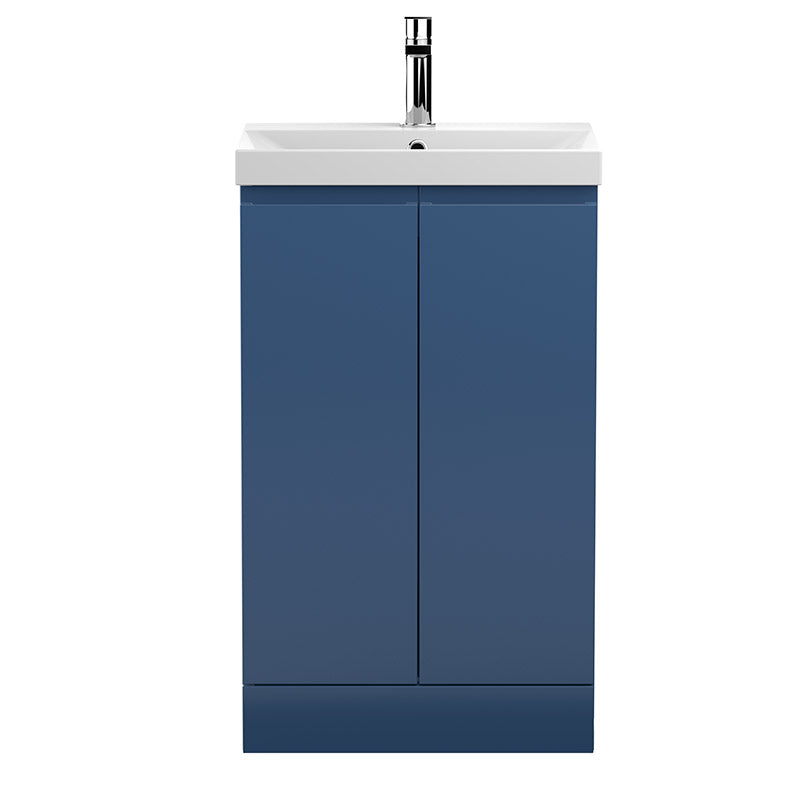 Hudson Reed Urban Floor Standing Double Door 500mm Vanity Unit with Thin-Edge Ceramic Basin (1 size, 5 colours) - Brand New Bathrooms
