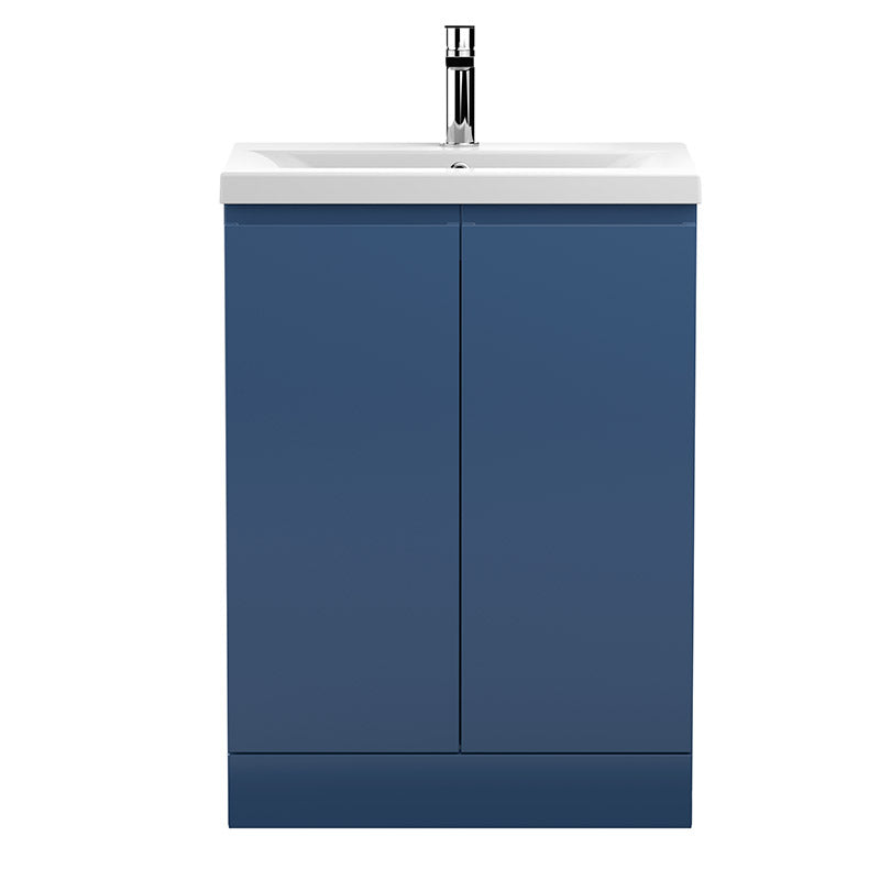 Hudson Reed Urban Floor Standing Double Door 600mm Vanity Unit & Mid-Edge Ceramic Basin (1 size, 5 colours) - Brand New Bathrooms