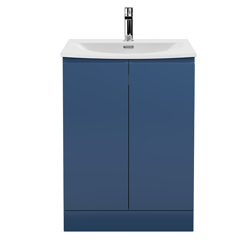 Hudson Reed Urban Floor Standing Double Door 600mm Vanity Unit & Curved Ceramic Basin (1 size, 5 colours) - Brand New Bathrooms