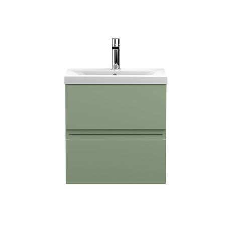 Hudson Reed Wall Hung Double Drawer 500mm Vanity Unit & Mid-Edge Ceramic Basin (1 size, 5 colours) - Brand New Bathrooms