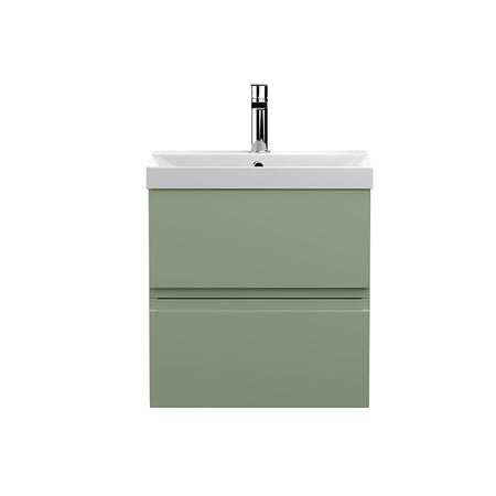 Hudson Reed Wall Hung Double Drawer 500mm Vanity Unit & Thin-Edge Ceramic Basin (1 size, 5 colours) - Brand New Bathrooms