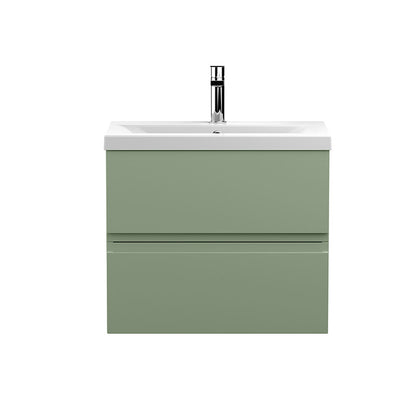 Hudson Reed Urban Wall Hung Double Drawer 600mm Vanity Unit with Mid-Edge Ceramic Basin (1 size, 5 colours) - Brand New Bathrooms
