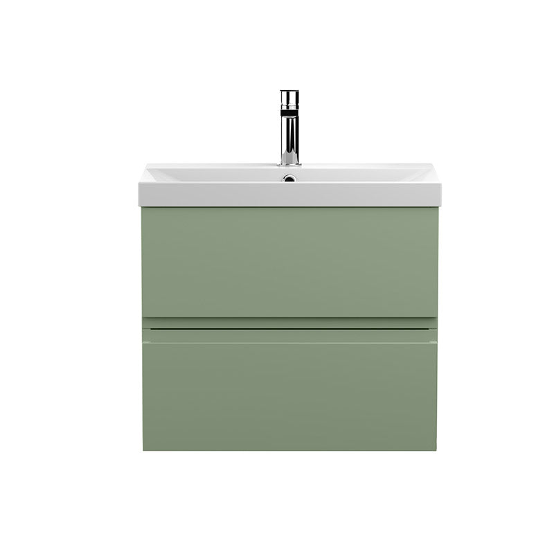 Hudson Reed Urban Wall Hung Double Drawer 600mm Vanity Unit & Thin-Edge Ceramic Basin (1 size, 5 colours) - Brand New Bathrooms