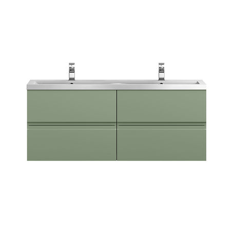 Hudson Reed Urban Wall Hung Four Drawer 1200mm Vanity & Double Polymarble Basin (1 size, 5 colours) - Brand New Bathrooms
