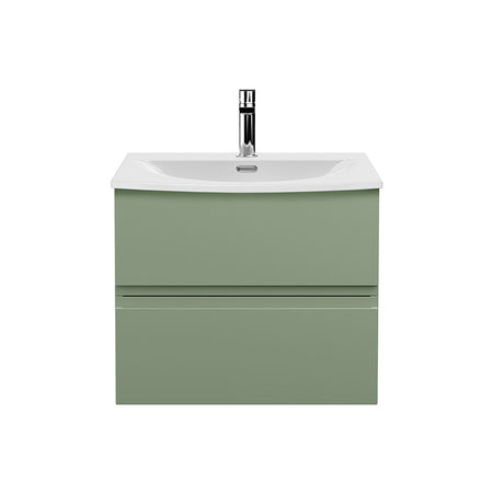 Hudson Reed Urban Wall Hung Double Drawer 600mm Vanity Unit & Curved Ceramic Basin (1 size, 5 colours) - Brand New Bathrooms
