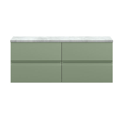 Hudson Reed Urban Wall Hung Four Drawer 1200mm Unit & Laminate Bellato Grey Worktop (1 size, 5 colours) - Brand New Bathrooms