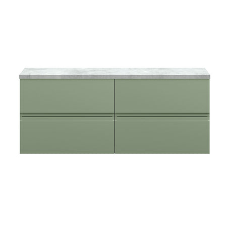 Hudson Reed Urban Wall Hung Four Drawer 1200mm Unit & Laminate Bellato Grey Worktop (1 size, 5 colours) - Brand New Bathrooms