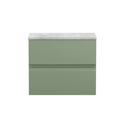 Hudson Reed Urban Wall Hung Double Drawer 600mm Vanity & Bellato Grey Laminate Worktop (1 size, 5 colours) - Brand New Bathrooms