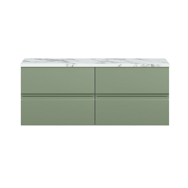 Hudson Reed Urban Wall Hung Four Drawer 1200mm Unit & Laminate Worktop (1 size, 5 colours) - Brand New Bathrooms