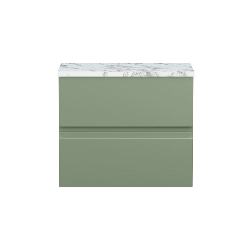 Hudson Reed Urban Wall Hung Double Drawer 600mm Unit & Laminate Worktop (1 size, 5 colours) - Brand New Bathrooms