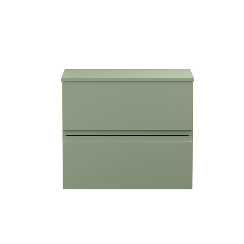 Hudson Reed Urban Wall Hung Double Drawer 600mm Vanity Unit with Matching Worktop (1 size, 5 colours) - Brand New Bathrooms