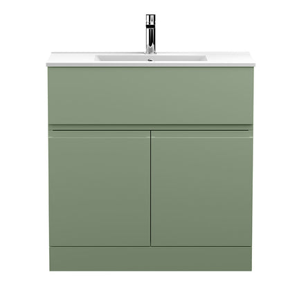 Hudson Reed Urban Floor Standing Double Door Single Drawer 800mm Vanity Unit with Mid-Edge Ceramic Basin (1 size, 5 colours) - Brand New Bathrooms