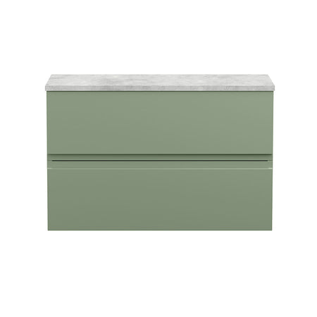 Hudson Reed Urban Wall Hung Double Drawer 800mm Vanity Unit with Bellato Grey Worktop (1 size, 5 colours) - Brand New Bathrooms