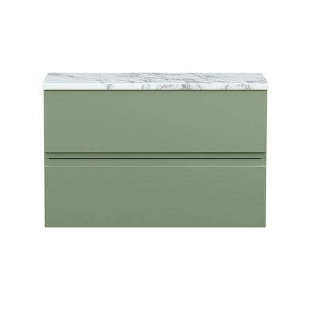 Hudson Reed Urban Wall Hung Double Drawer 800mm Unit & Laminate Worktop (1 size, 5 colours) - Brand New Bathrooms