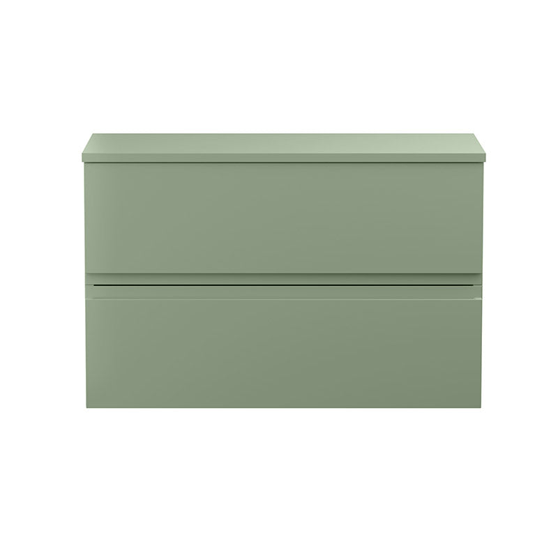 Hudson Reed Urban Wall Hung Double Drawer 800mm Vanity Unit with Matching Worktop (1 size, 5 colours) - Brand New Bathrooms