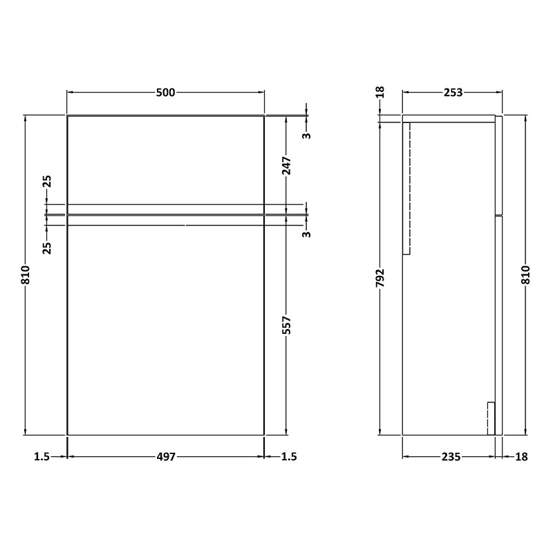 Hudson Reed Urban Floor Standing 500mm WC Unit (1 size, 5 colours) - Brand New Bathrooms