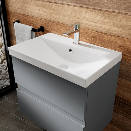 Hudson Reed Urban Wall Hung Double Drawer 600mm Vanity Unit & Thin-Edge Ceramic Basin (1 size, 5 colours) - Brand New Bathrooms