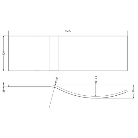 Nuie B-Shape Shower Bath Front Panels (2 sizes, White) - Brandnew Bathroom
