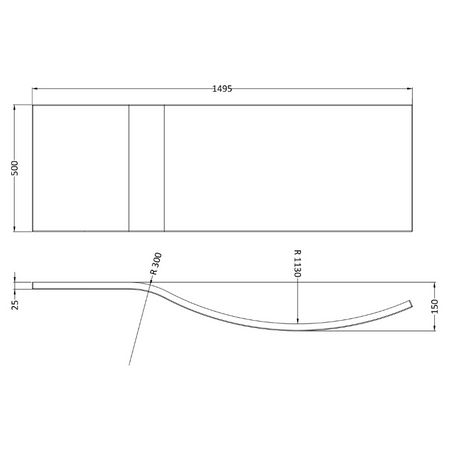 Nuie B-Shape Shower Bath Front Panels (2 sizes, White) - Brandnew Bathroom