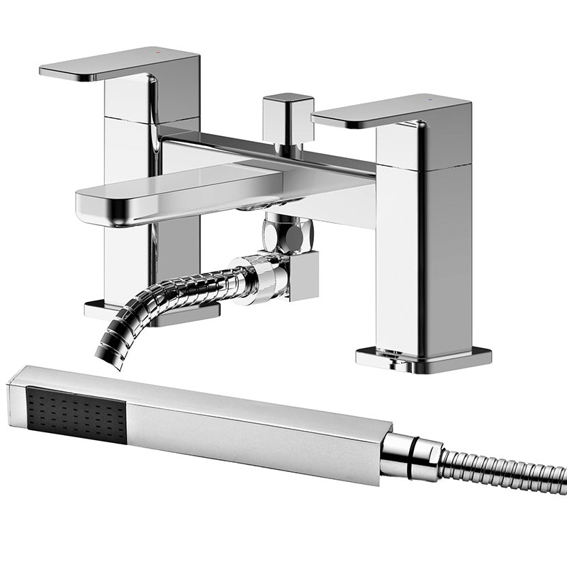Nuie Windon Deck Mounted Bath Shower Mixer With Kit (Chrome) - Brandnew Bathroom