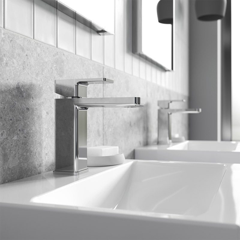 Nuie Windon Mono & Eco Mono Basin Mixer With Push Button Waste (Chrome, 2 styles) - Brandnew Bathroom