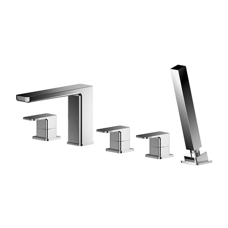 Nuie Windon Deck Mounted 5 Tap Hole Bath Shower Mixer (Chrome) - Brandnew Bathroom