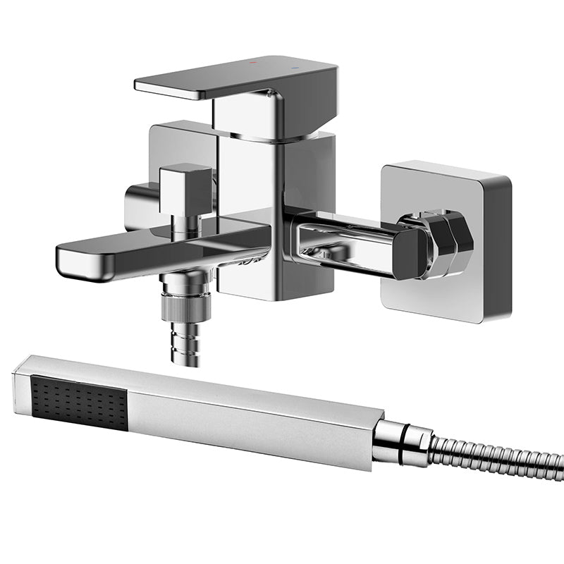 Nuie Windon Wall Mounted Bath Shower Mixer With Kit (Chrome) - Brandnew Bathroom