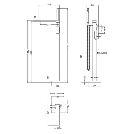 Nuie Windon Freestanding Bath Shower Mixer (5 colours) - Brandnew Bathroom